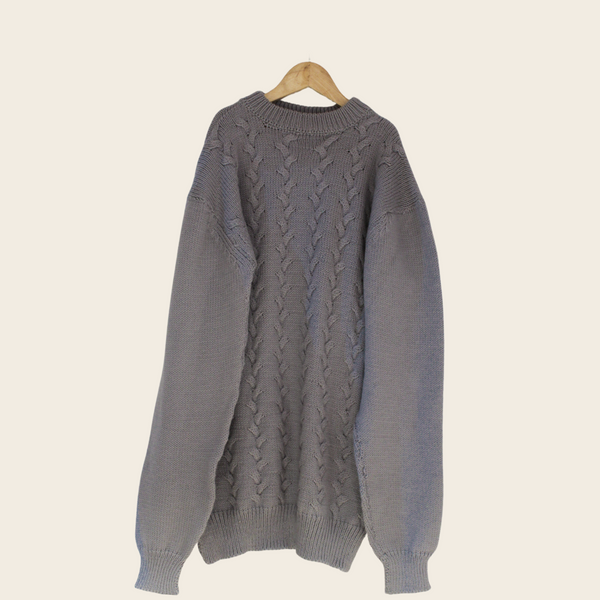 Jisoo Pullover for Men – Eco-Friendly Handknitted Minimalist Sweater