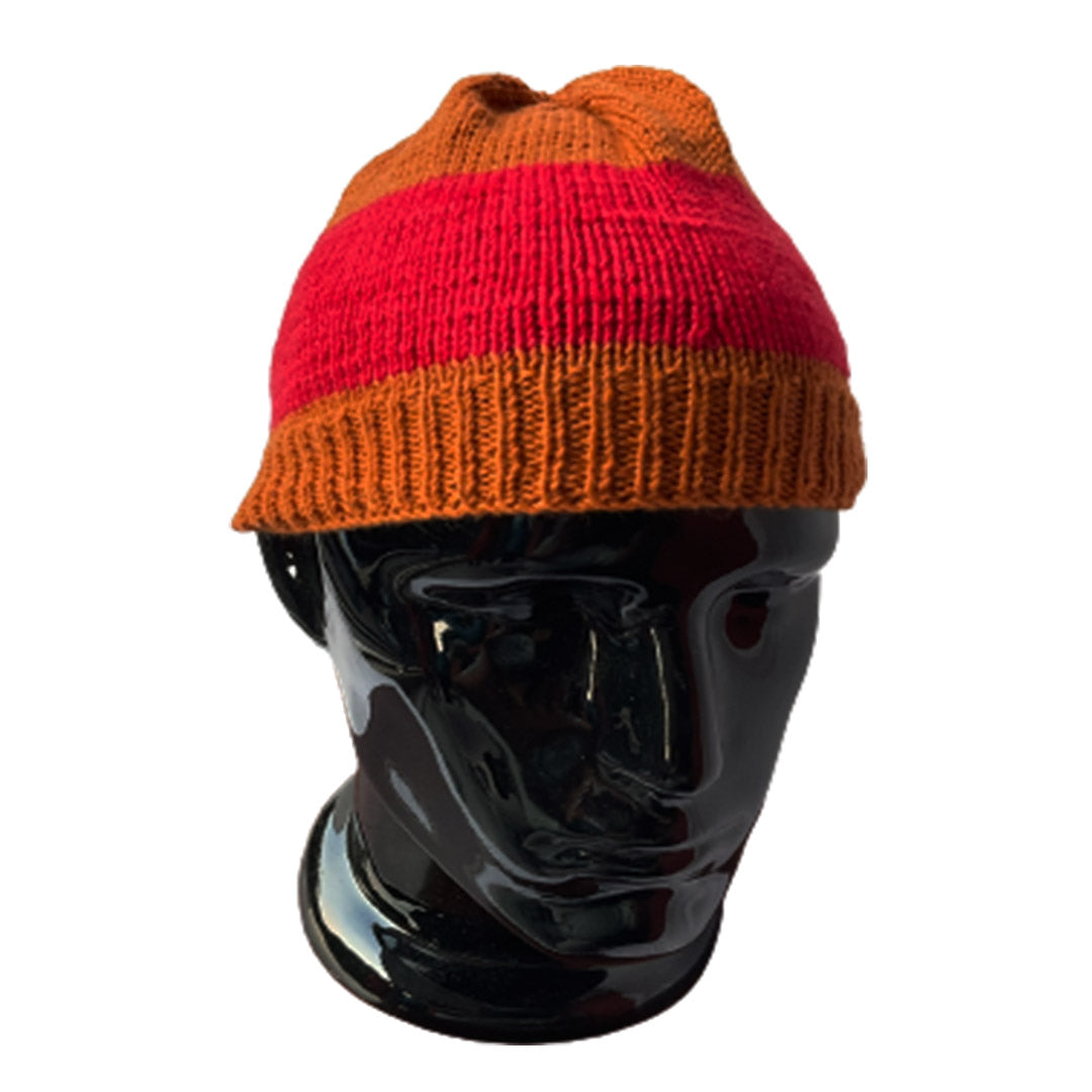 Wool Cap| Unisex | 100% Wool | Rust & Red - Mojopanda Organic  Store