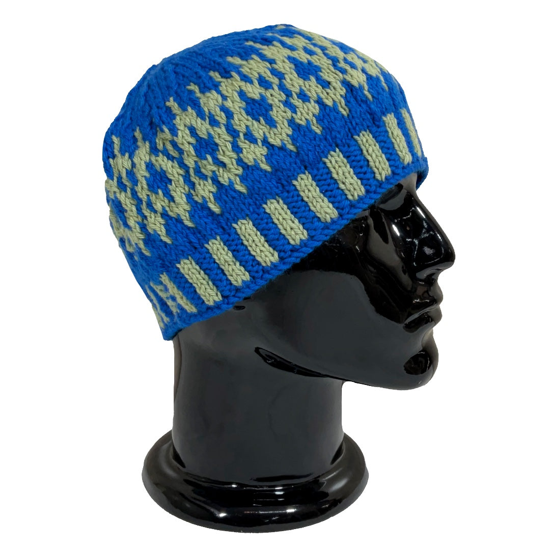 Wool Cap | Unisex | 100% Wool | Leafy Green & Mid Blue - Mojopanda Organic  Store