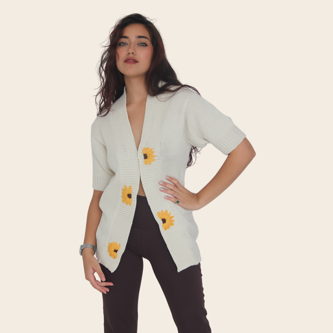 Hana Cardigan –Handknitted Elegance for Modern Women - Mojopanda Organic  Store