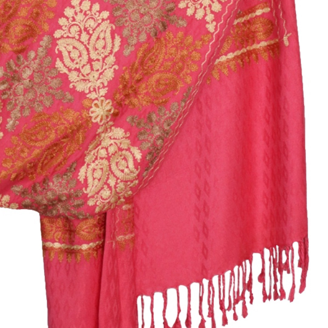 Radish  Odhni Embroidered | Stoles & Shawls | 100% Wool | For Women - Mojopanda Organic  Store