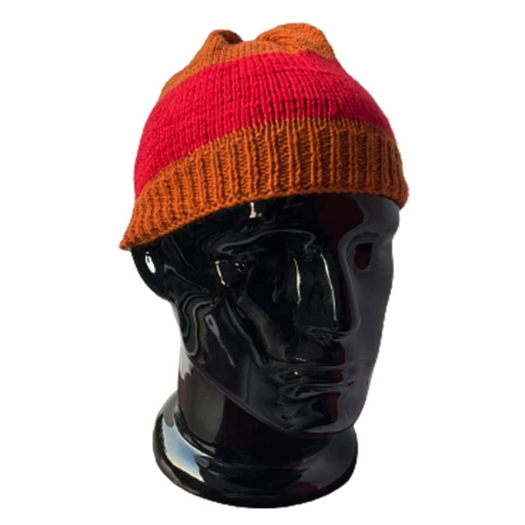 Wool Cap| Unisex | 100% Wool | Rust & Red - Mojopanda Organic  Store