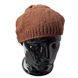 Wool Cap| Unisex  | 100% Wool | Brown - Mojopanda Organic  Store