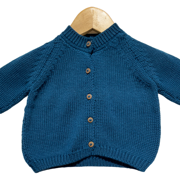 Blue Cardigan for Baby | 100% Organic Cotton-Silk