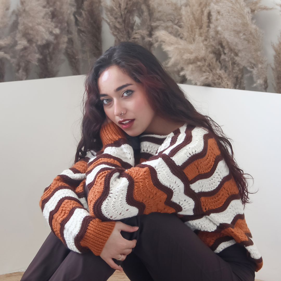 Camellia Pullover – Handknitted Stripes for Modern Women - Mojopanda Organic  Store
