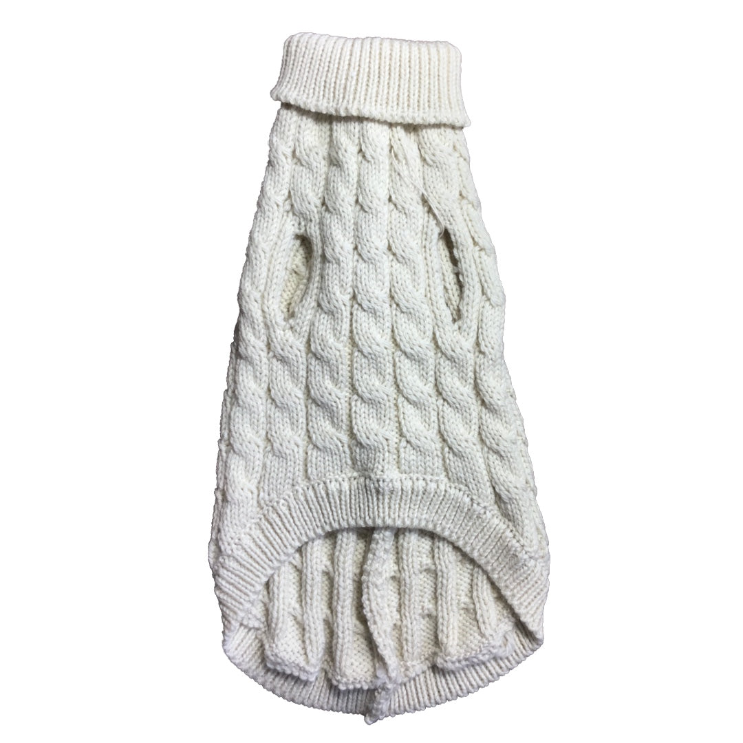 Cozy Comfort Medium White Sweater for Dogs & Cats – Warm, Stretchable & Breathable Winter Wear with Back Straps - Mojopanda Organic  Store
