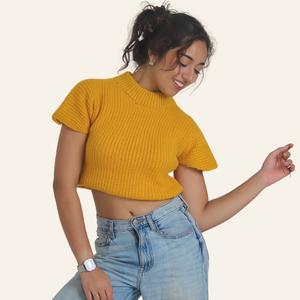 Akira Woolen Top – Bright, Light, and Elegant Handknitted Wool - Mojopanda Organic  Store