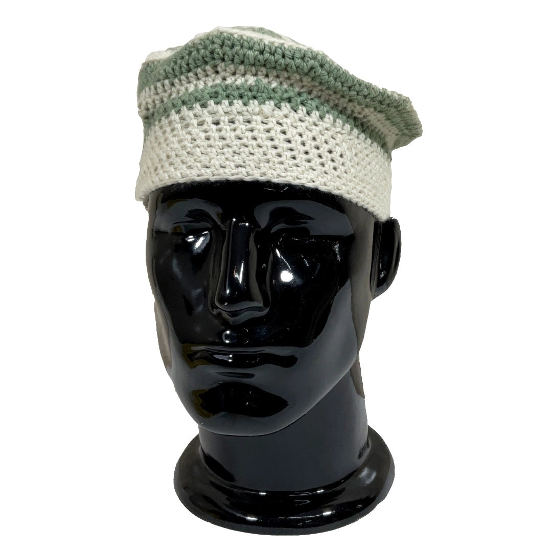 Wool Cap | Crochet | 100% Wool | Unisex | White & Grey - Mojopanda Organic  Store