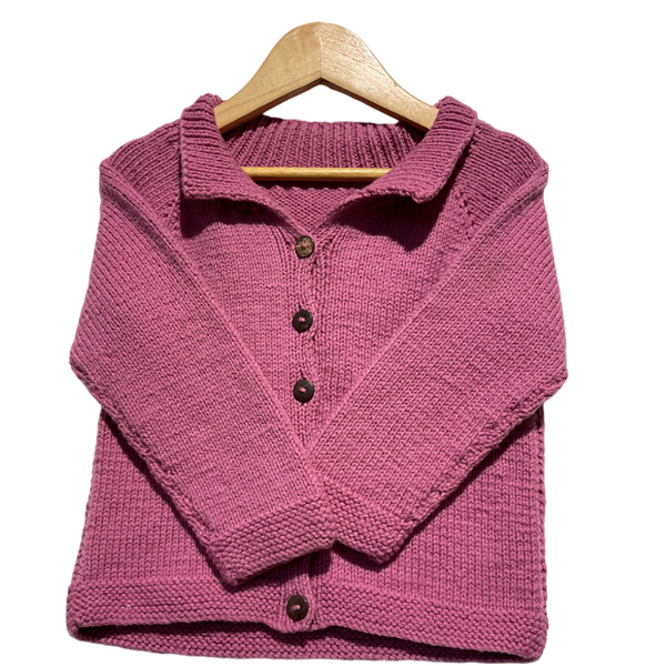 Cardigan | Hand Knit 100% Wool | For Baby Girls| Size-2 Years