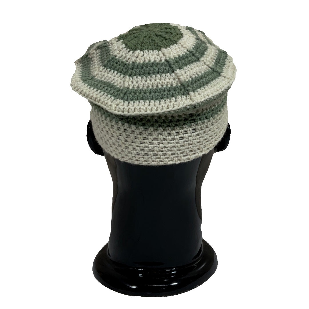 Wool Cap | Crochet | 100% Wool | Unisex | White & Grey - Mojopanda Organic  Store