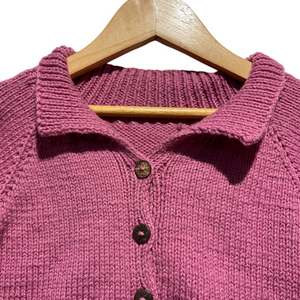 Cardigan | Hand Knit 100% Wool | For Baby Girls| Size-2 Years - Mojopanda Organic  Store