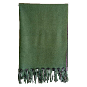 Woolen Revesible Stoles & Shawls |Green & Lilac| 70x180 CM | - Mojopanda Organic  Store