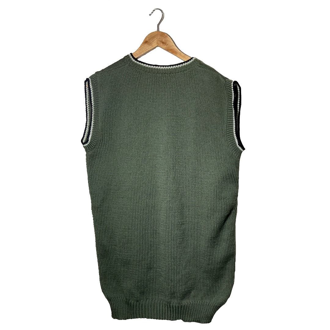 Pullover  V - Neck  Half  Sleeve - Dark olive , ivory , Black  |  For  Men  |  100% Organic Wool - Mojopanda Organic  Store