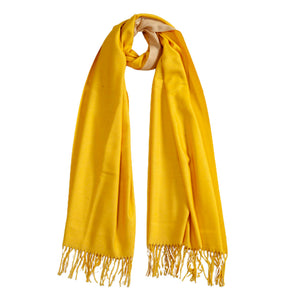 Woolen Reversible Stoles & Shawls |Yellow & Cream | 70x180 CM | - Mojopanda Organic  Store