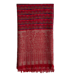 Woolen Stoles & Shawls | Red & Multi| 70x200 CM | - Mojopanda Organic  Store