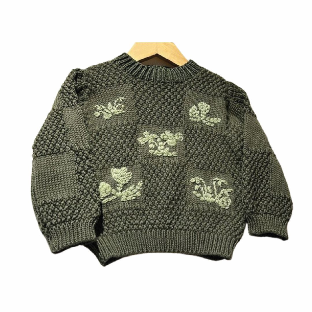 Baby Pullover Green - Mojopanda Organic  Store
