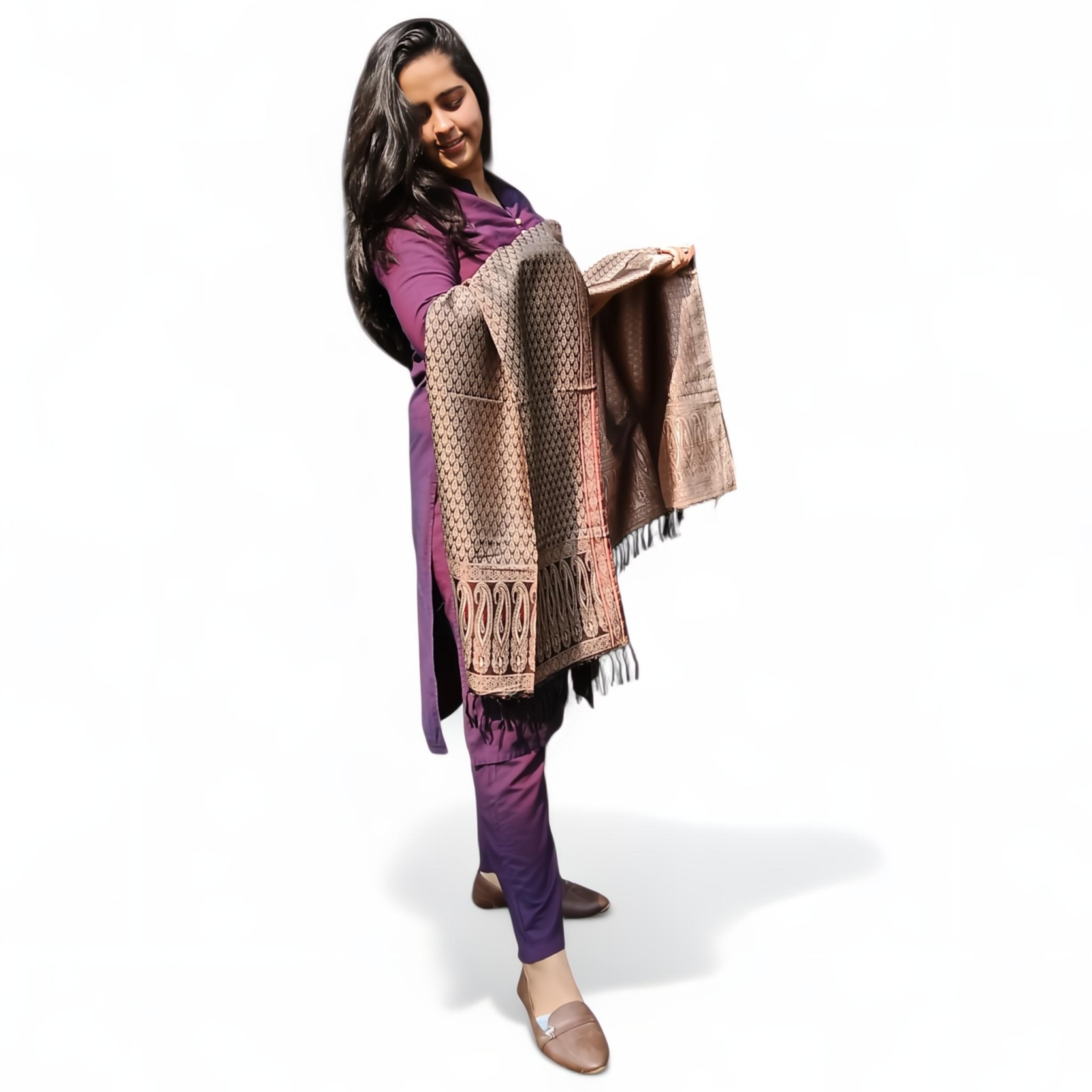 Elegant Printed Dupatta – Soft Fabric with Intricate Paisley & Floral Design - Mojopanda Organic  Store