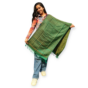 Banana Green Stole | Intricate Paisley Design | For Women - Mojopanda Organic  Store