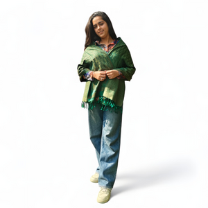Banana Green Stole | Intricate Paisley Design | For Women - Mojopanda Organic  Store