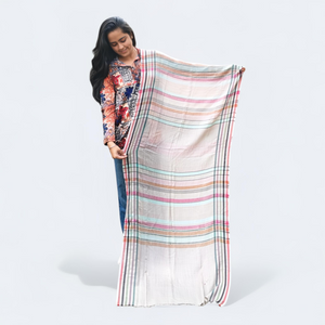 Printed Stole | Blue with Floral Design | For Women - Mojopanda Organic  Store