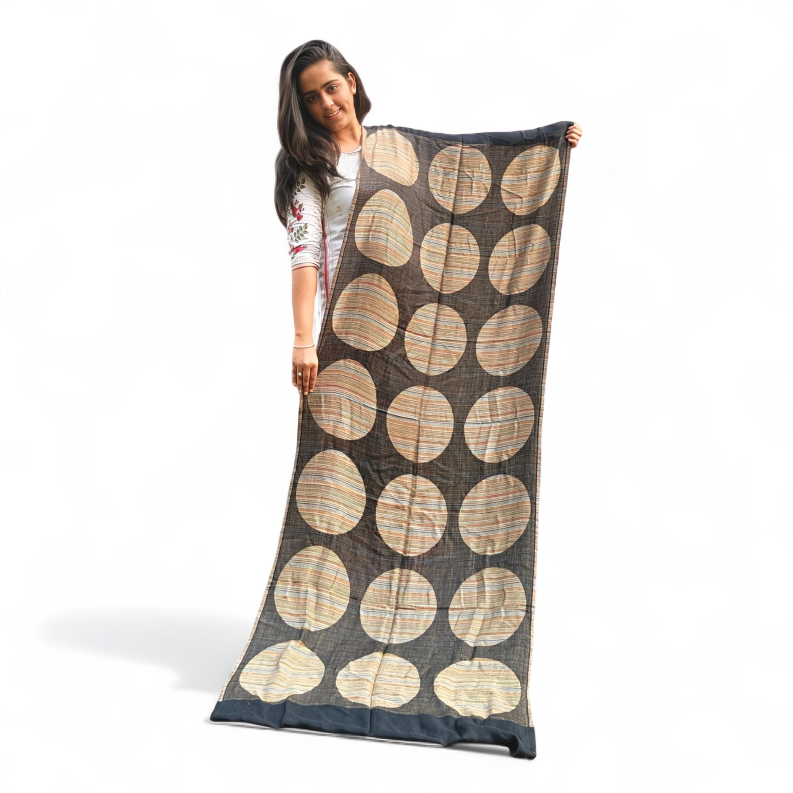 Geometric Print Wool Silk Blended Stole | Modern Design | For Women - Mojopanda Organic  Store