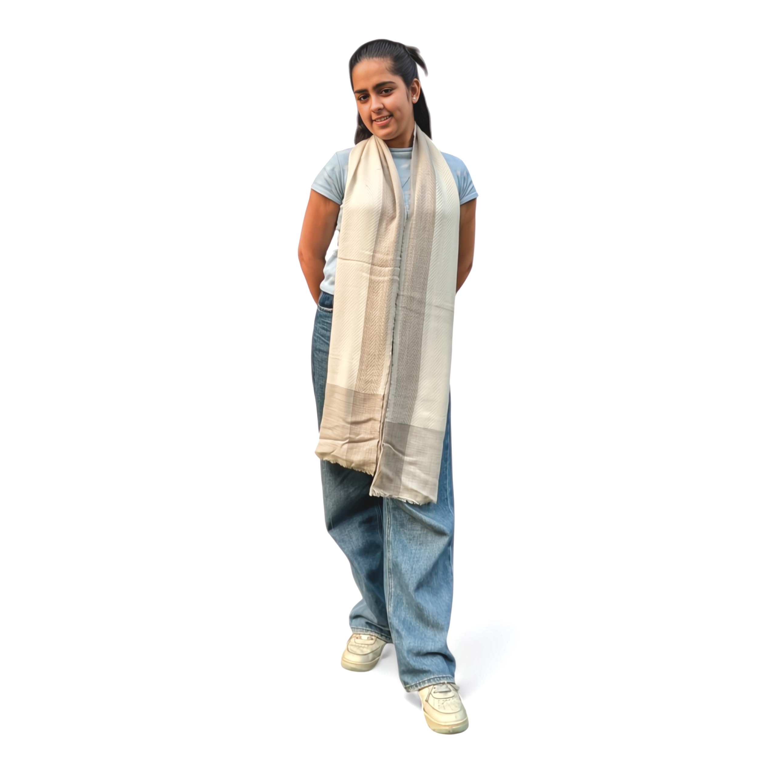 Soft Natural Grey Viscose Stole – Elegant Lightweight Wrap for All Seasons - Mojopanda Organic  Store