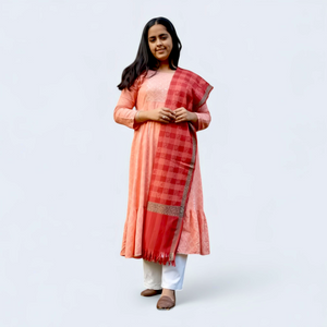 Red Poly-Wool Check Shawl – Elegant Warm Wrap for Women - Mojopanda Organic  Store