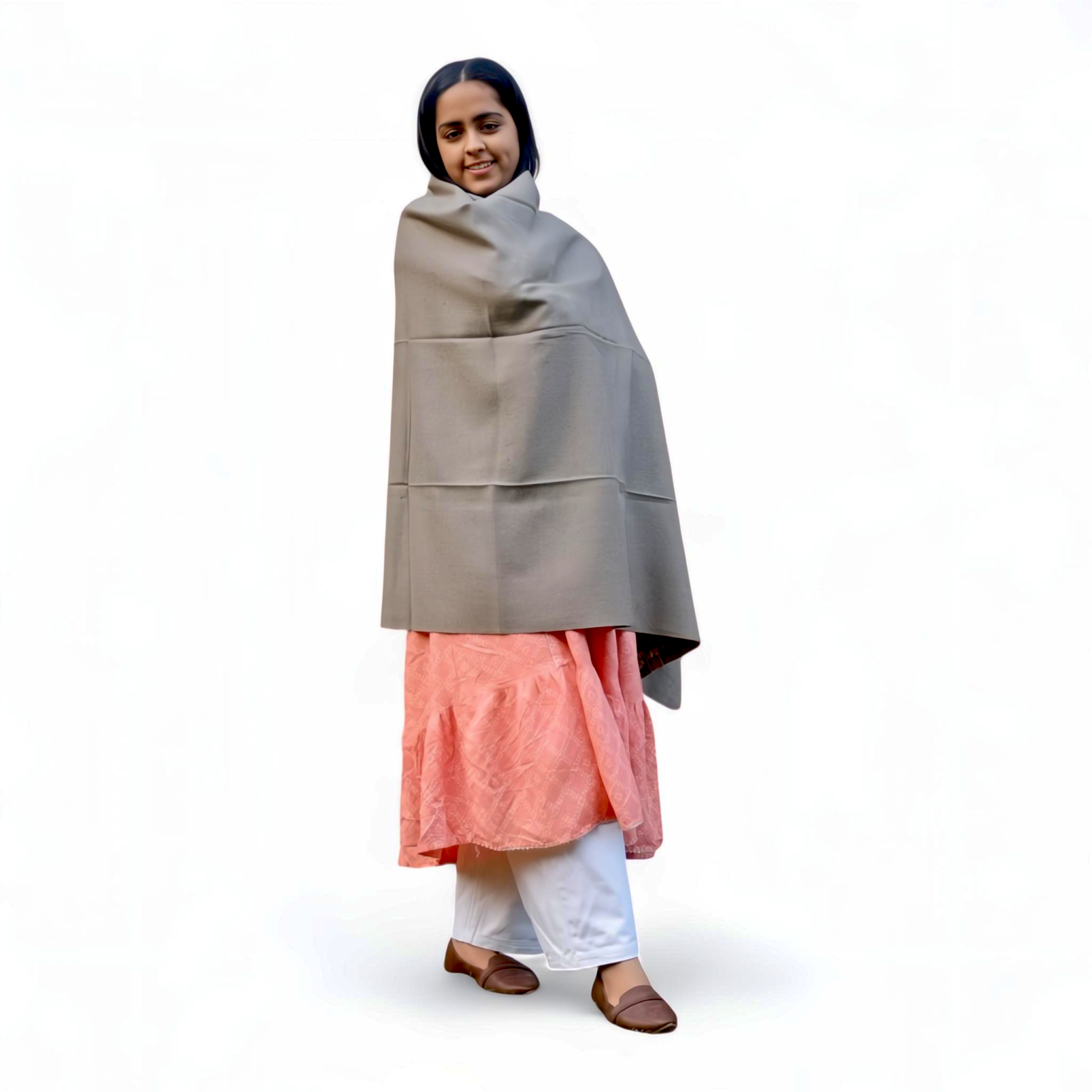 Elegant Woolen Grey Stole with Colorful Embroidery| For Women - Mojopanda Organic  Store