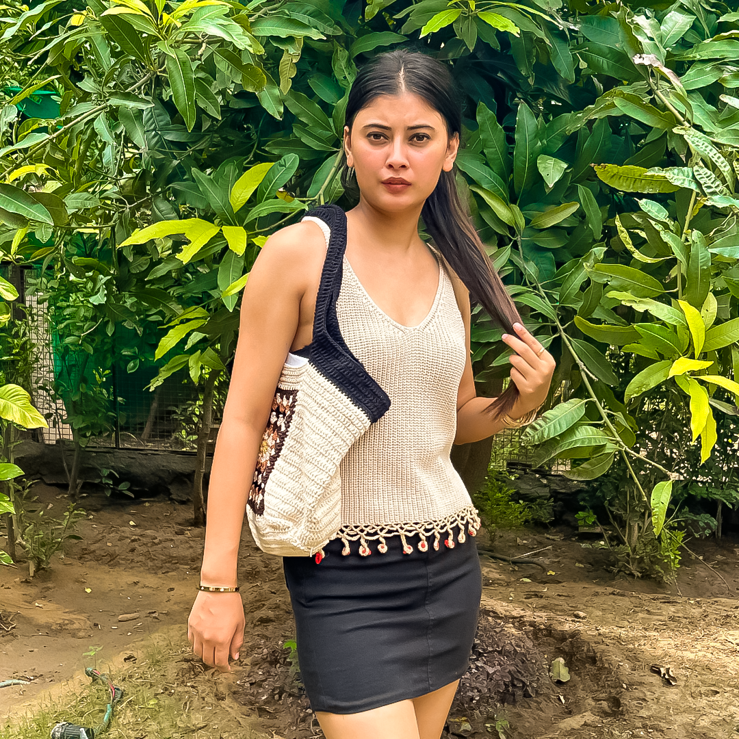 Lana Crochet Top – Eco-Friendly Handknitted Minimal Summer Top for Women - Mojopanda Organic  Store