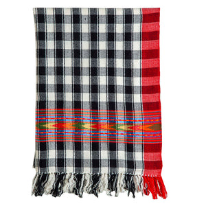 Woolen Stoles & Shawls|  Check design  | Black & Multi | 70x200 CM | - Mojopanda Organic  Store