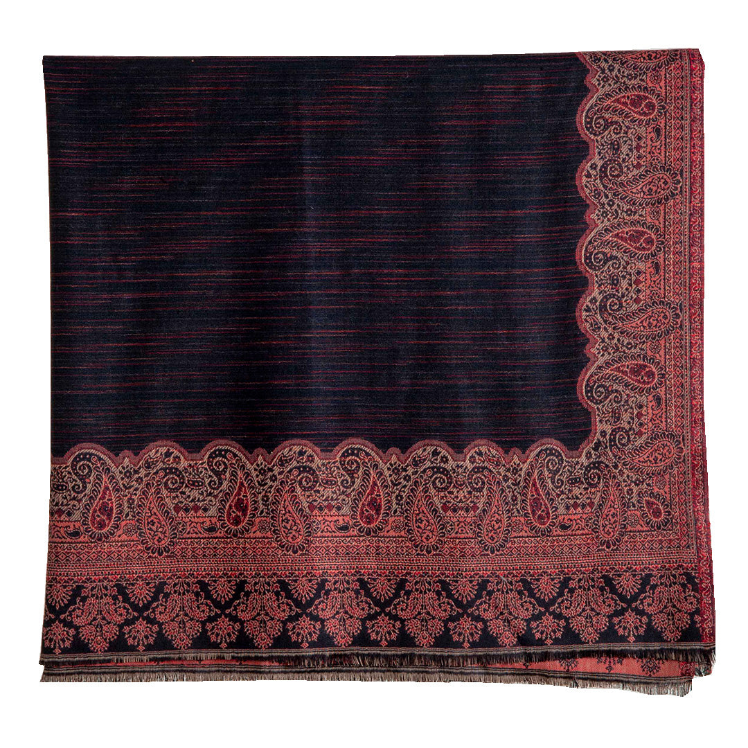 Woolen Stoles & Shawls | Black & Multl | 100x210 CM | - Mojopanda Organic  Store