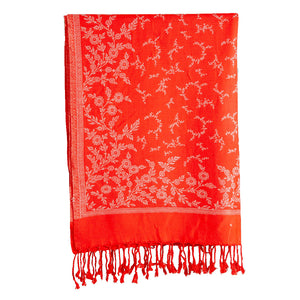Woolen Stoles & Shawls |Red & Beige | 70x200 CM | - Mojopanda Organic  Store