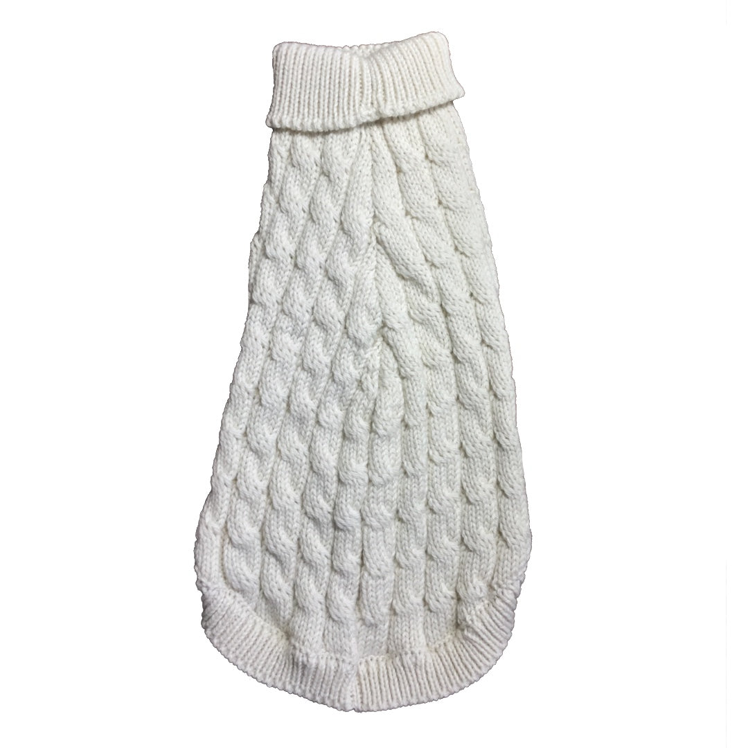 Cozy Comfort Medium White Sweater for Dogs & Cats – Warm, Stretchable & Breathable Winter Wear with Back Straps - Mojopanda Organic  Store