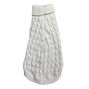 Cozy Comfort Medium White Sweater for Dogs & Cats – Warm, Stretchable & Breathable Winter Wear with Back Straps - Mojopanda Organic  Store
