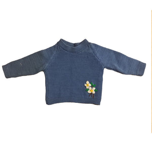 Organic Wool | Pullover | Indigo | Size-6 Month - Mojopanda Organic  Store