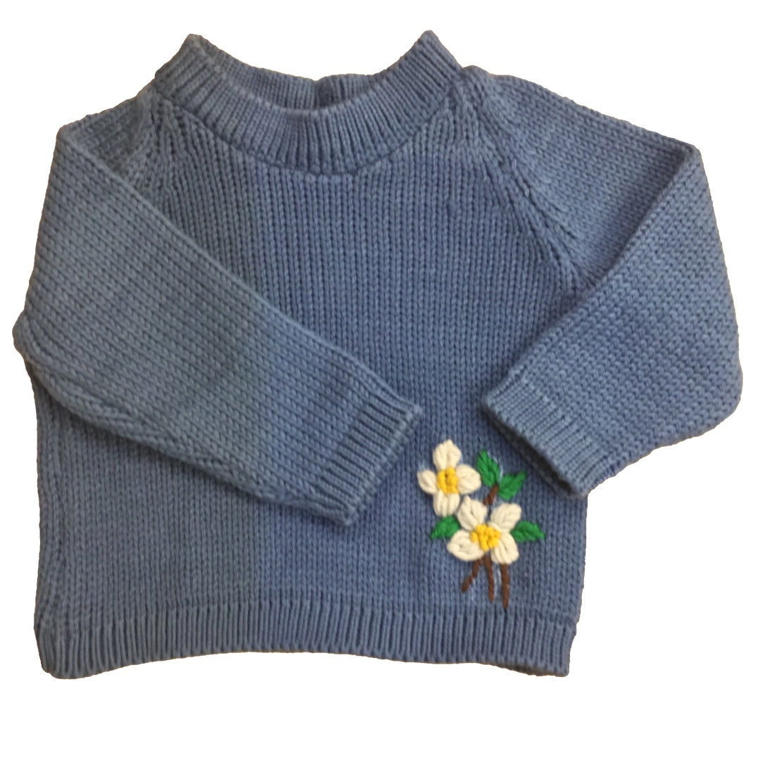 Organic Wool | Pullover | Indigo | Size-6 Month - Mojopanda Organic  Store