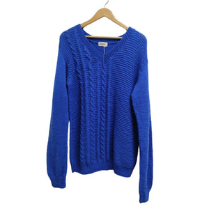 Pullover  V Neck   - Mid Blue   |  For  Men  |  100% Organic Wool - Mojopanda Organic  Store