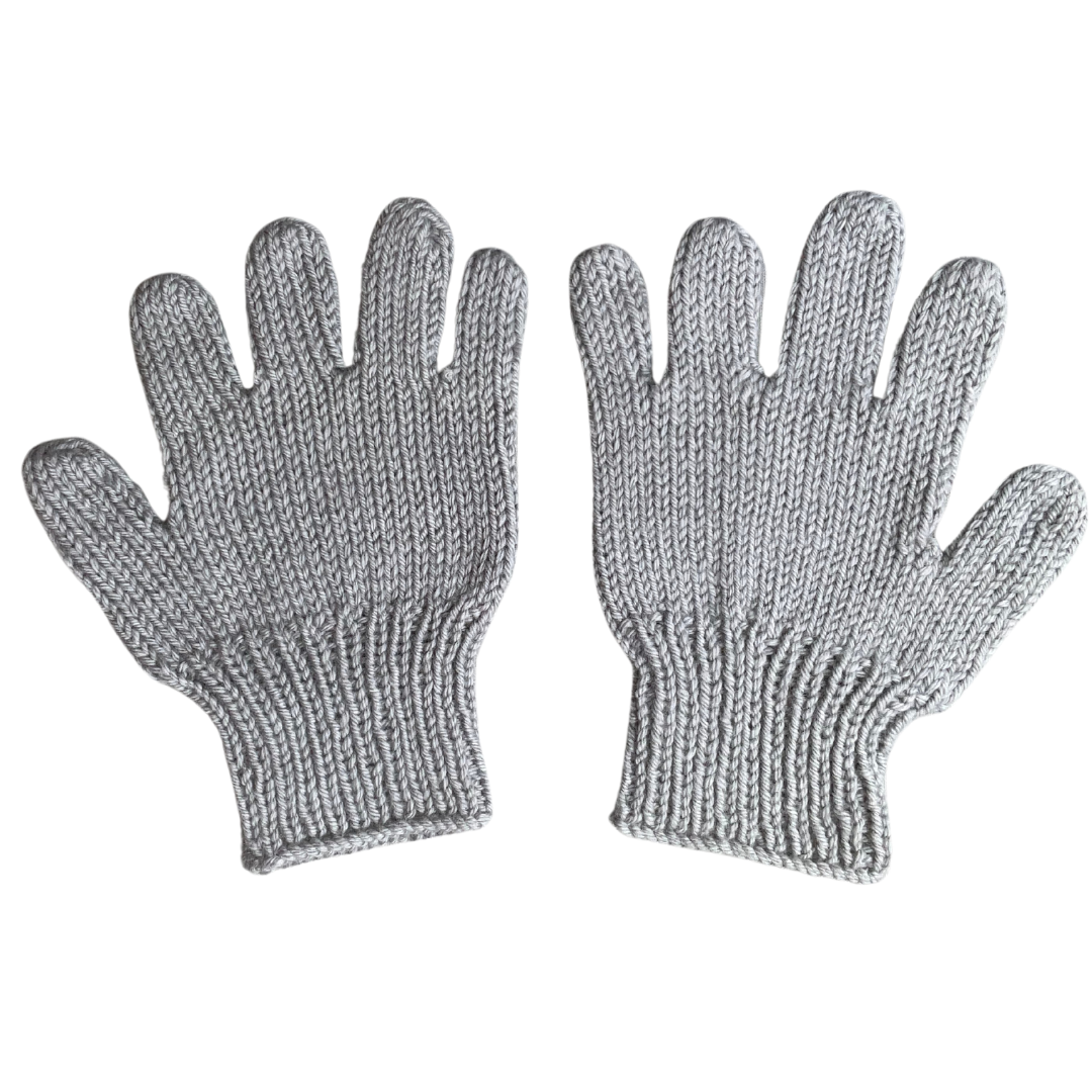 Woolen Gloves | 100 % Organic  Wool | Grey - Mojopanda Organic  Store