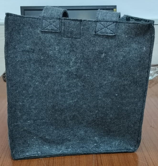 Organic Wool Felt Tote Bag- Grey - Mojopanda Organic  Store