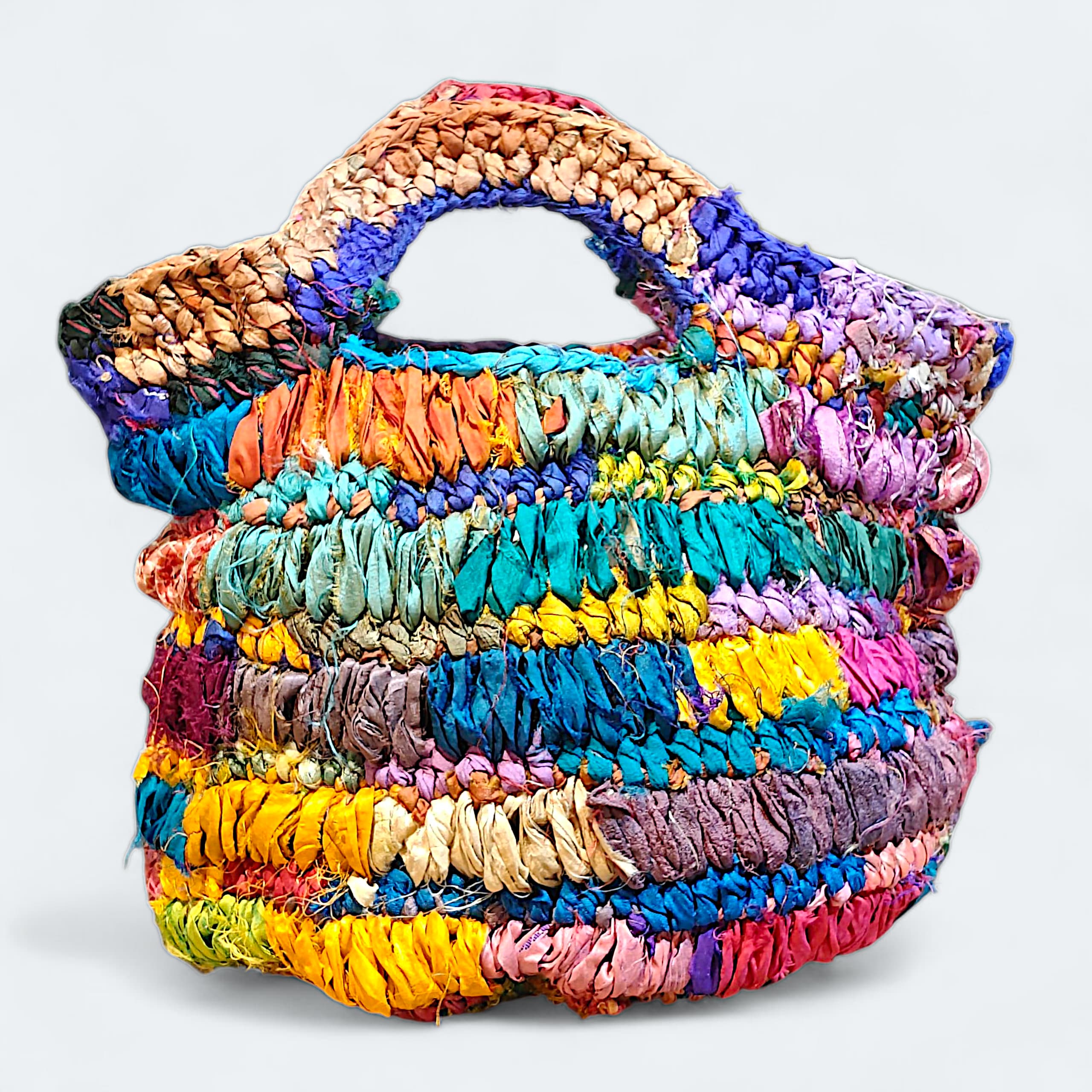 Upcycled Silk Sari Ribbon Bag