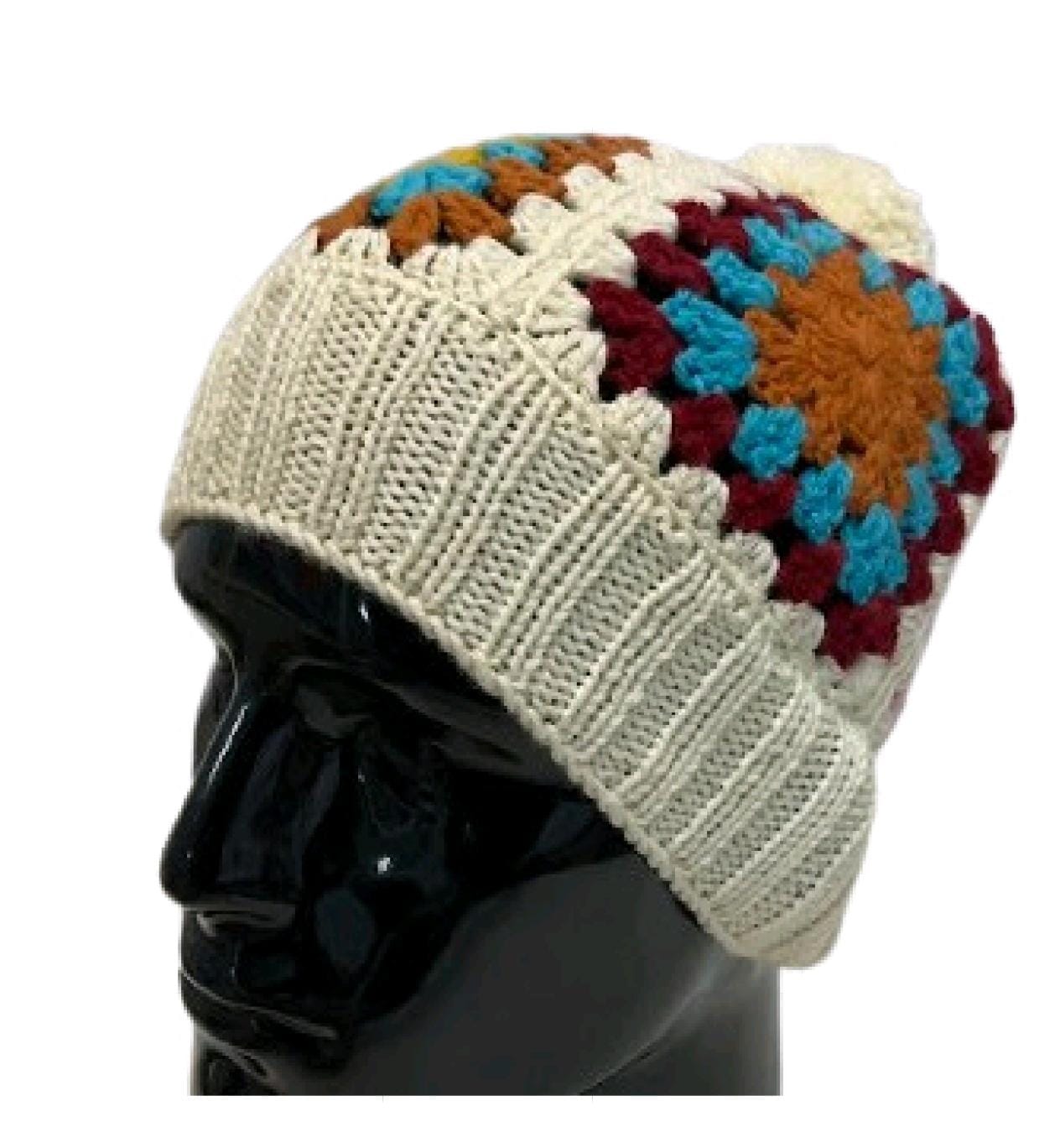Multicolour  Hand  Crochet  Cap I 100% Woolen