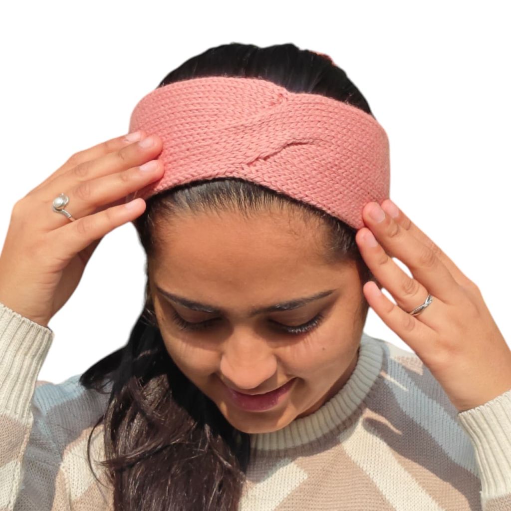 100% Wool Knitted Headband – Dark Salmon | 4/8 Nm  Description