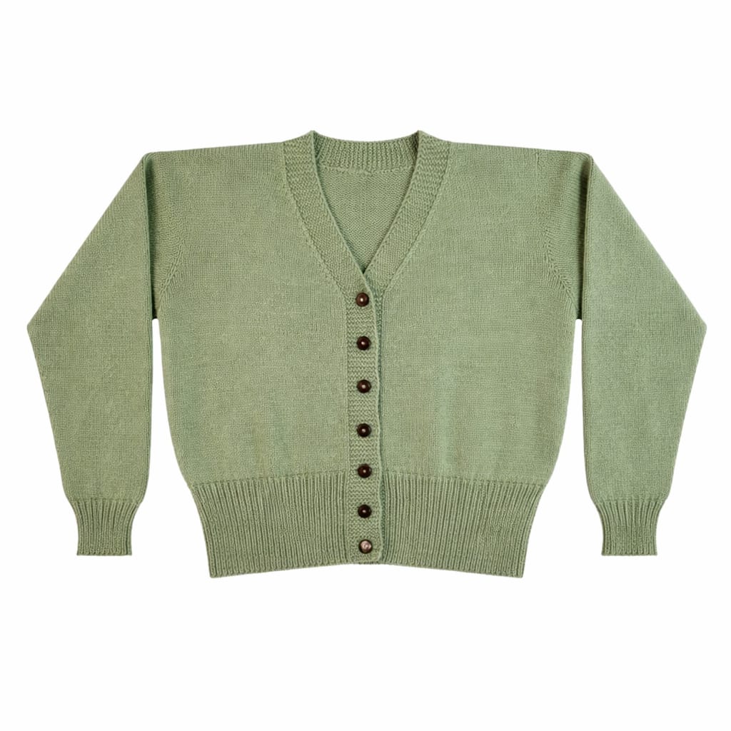 Organic Wool   | Cardigan-  Peppermint Green    | - Mojopanda Organic  Store