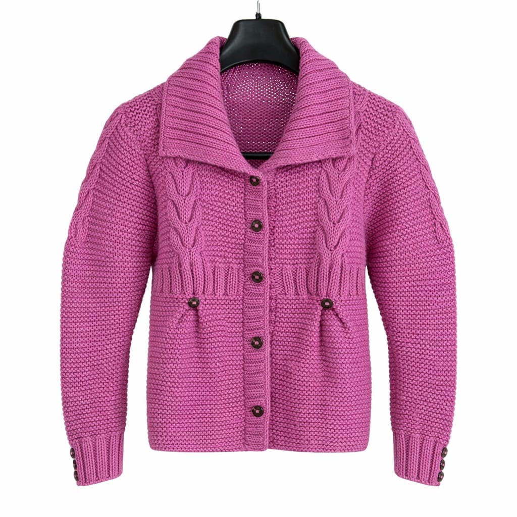 Organic Wool  |   Cardigan   | Mauve Pink - Mojopanda Organic  Store