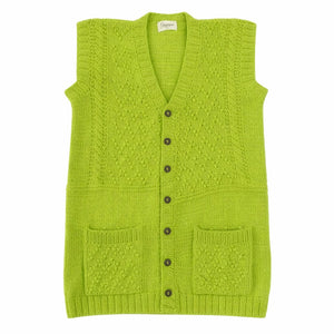 Cardigan | 100% Wool |  Lime Green - Mojopanda Organic  Store