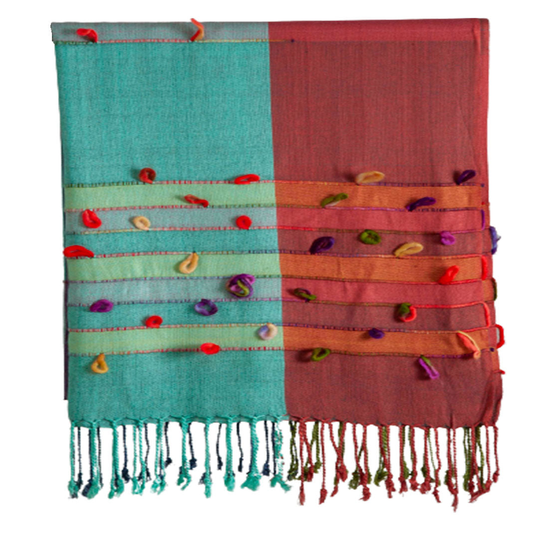 Woolen Stoles & Shawls | Assorted design|  Multi | 70x200 CM | - Mojopanda Organic  Store