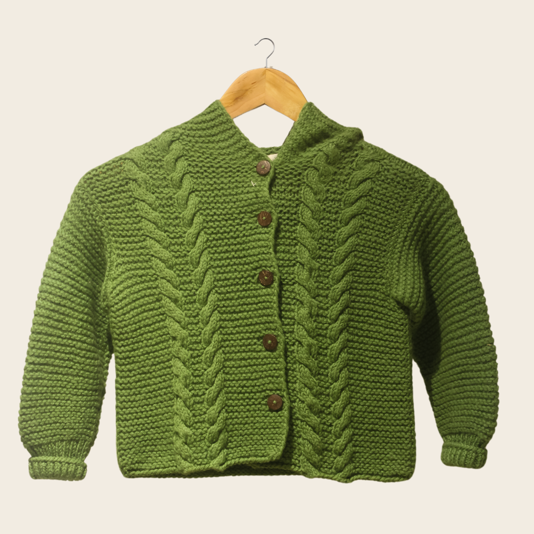 Kashi Baby Cardigan | Handknitted, Allergy-Free, Sustainable Wool - Mojopanda Organic  Store
