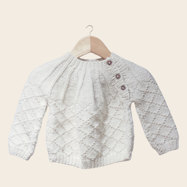 Kumo Baby Cardigan | Handknitted Wool | Allergy-Free & Sustainable