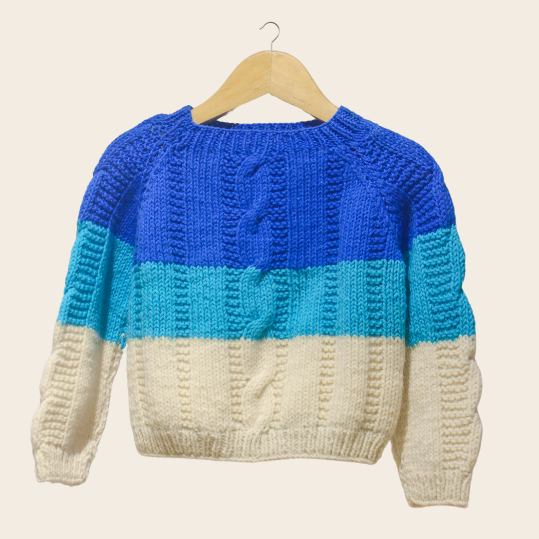 Mizu Baby Pullover | Size 3 Years | Handknitted 100% Wool, Allergy-Free, Timeless Design - Mojopanda Organic  Store