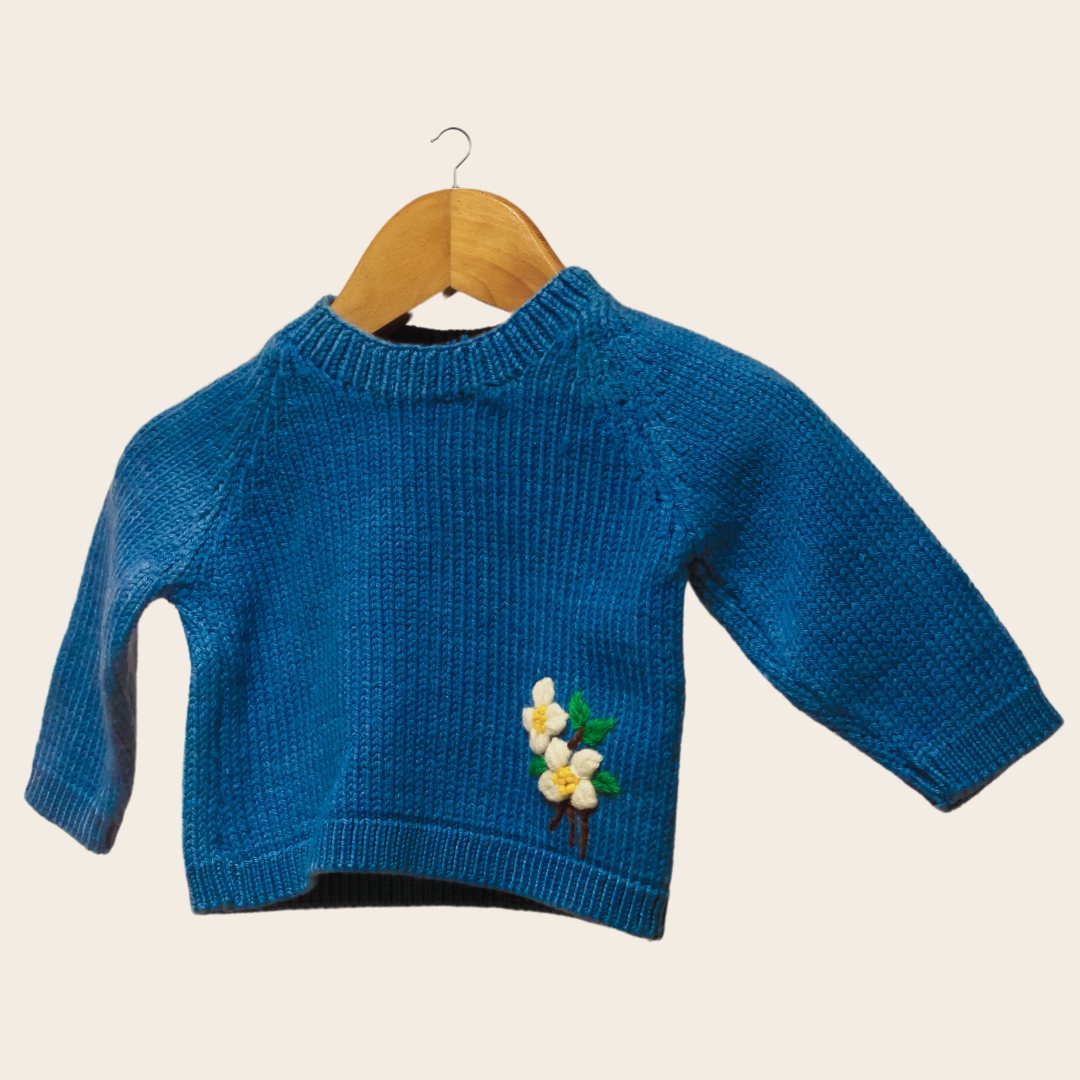 Tomo Baby Pullover | Size-6 Month | Handknitted Eco-Friendly Wool | Allergy-Free - Mojopanda Organic  Store